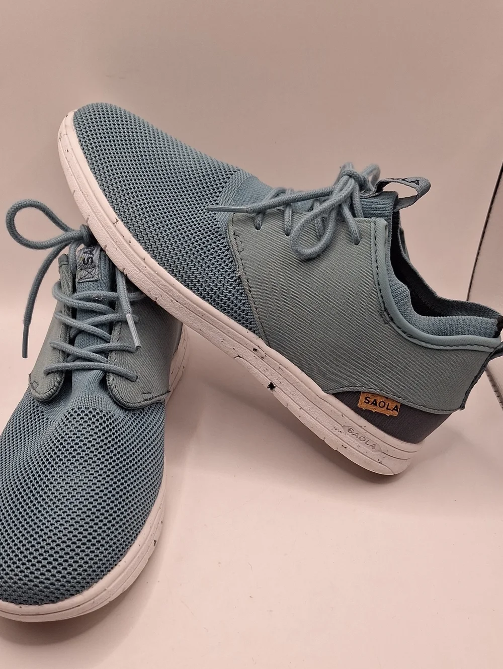 Saola Semnoz II Men's Light Blue Knit Lace-Up Sneakers